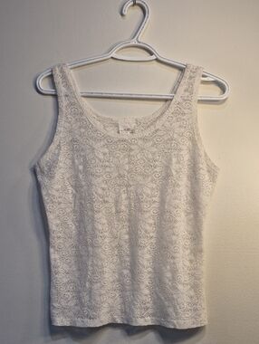 Source Unknown White Lace Tank Top